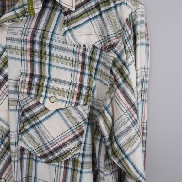 Ariat Women's Button Front Blouse Plaid Medium - Picture 4 of 5